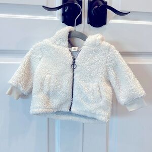 TUCKER & TATE Hooded Fleece Jacket, Size: 3 Months, Color: Ivory